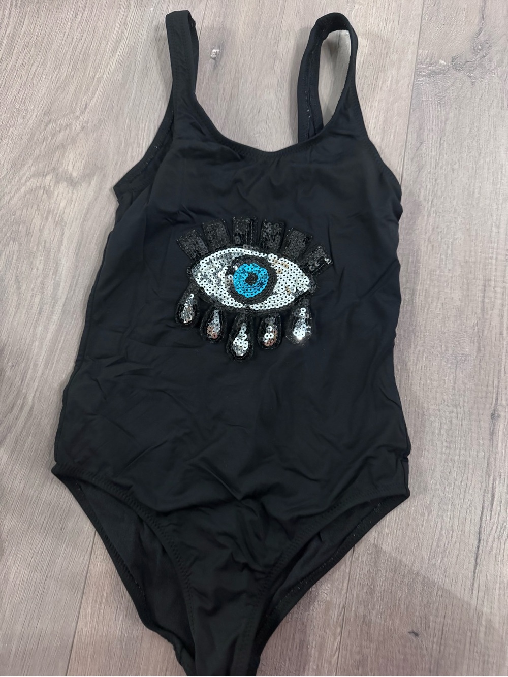 Stella Cove Black One-Piece Swimsuit with Sequin Eye